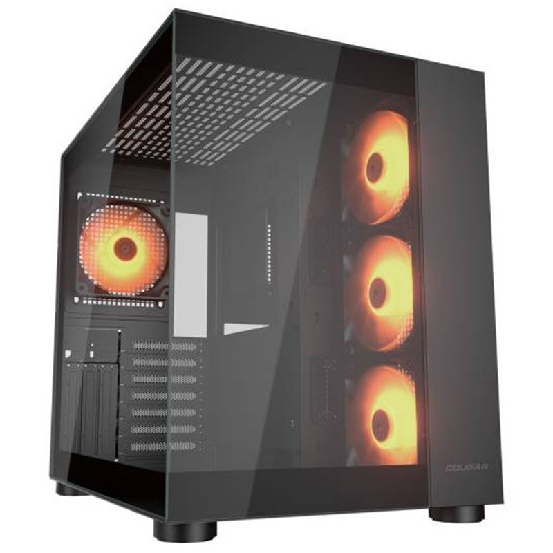 CASE COUGAR MID TOWER CUBE FV 150 RGB BLK D.CHAMBER 3120+120MM ARGB FAN